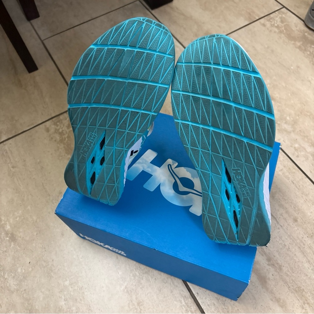 Hoka One One Men’s Ironman Kona Carbon X Sea Blue/White Womens Size 10 - Picture 16 of 16